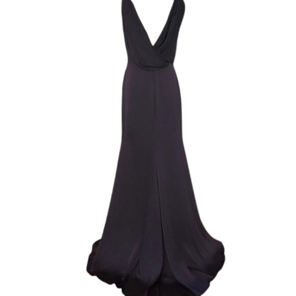 NWT - Noir by Lazaro Navy Draped Backless Evening Gown Size 12 - JLM Couture - Picture 2 of 16